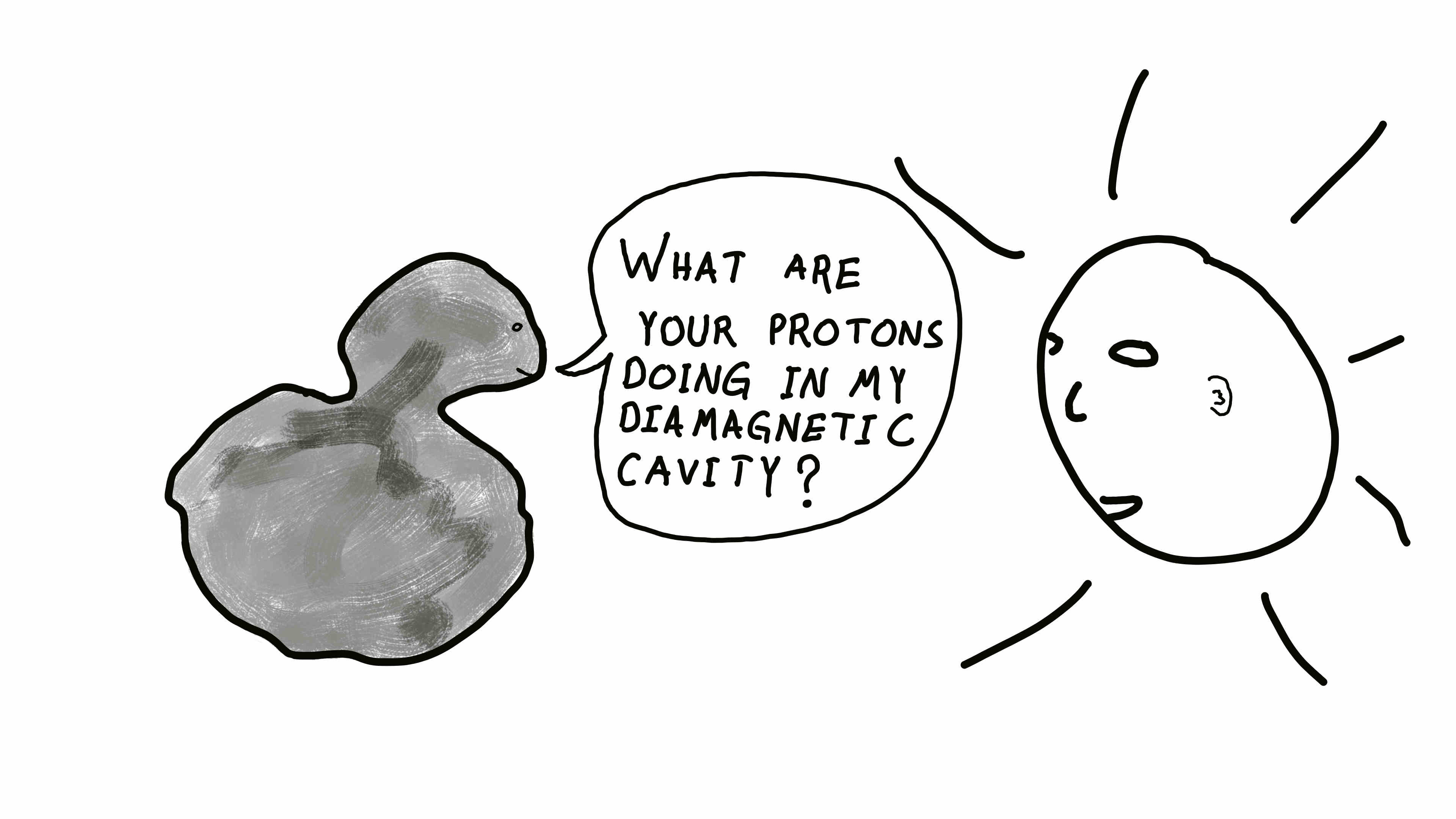 Comet comments on protons in its diamagnetic cavity