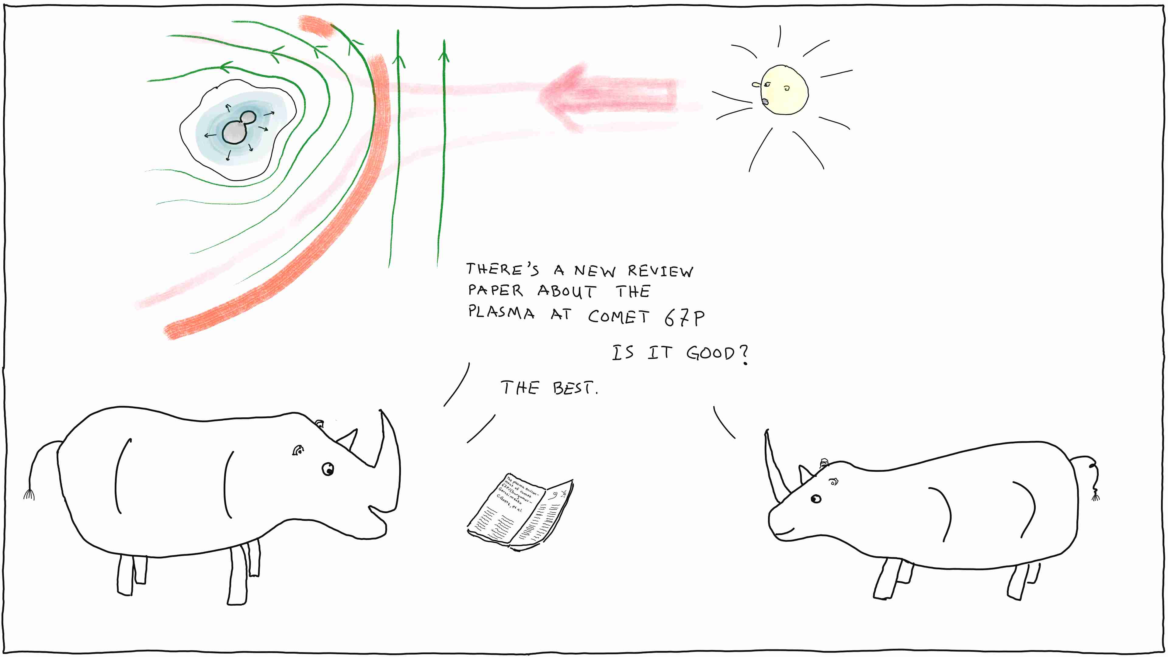 Rhinos talking about the review paper