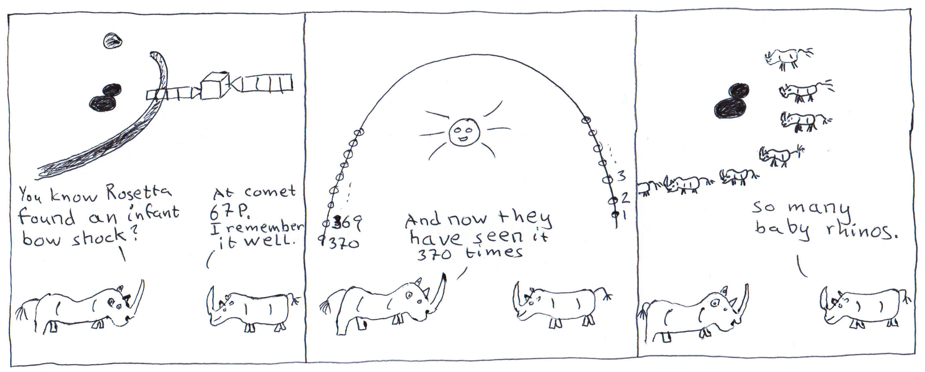 Infant Bow Shock with rhinos