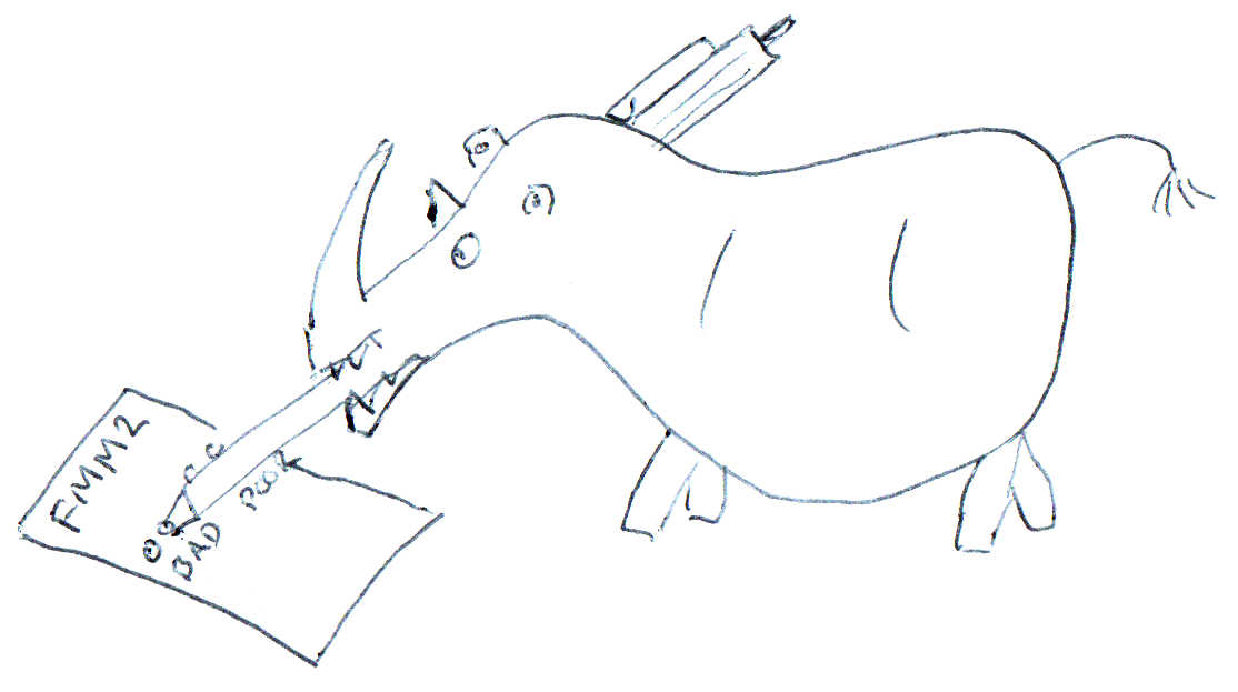 Rhinoceros rejoicing over waves.