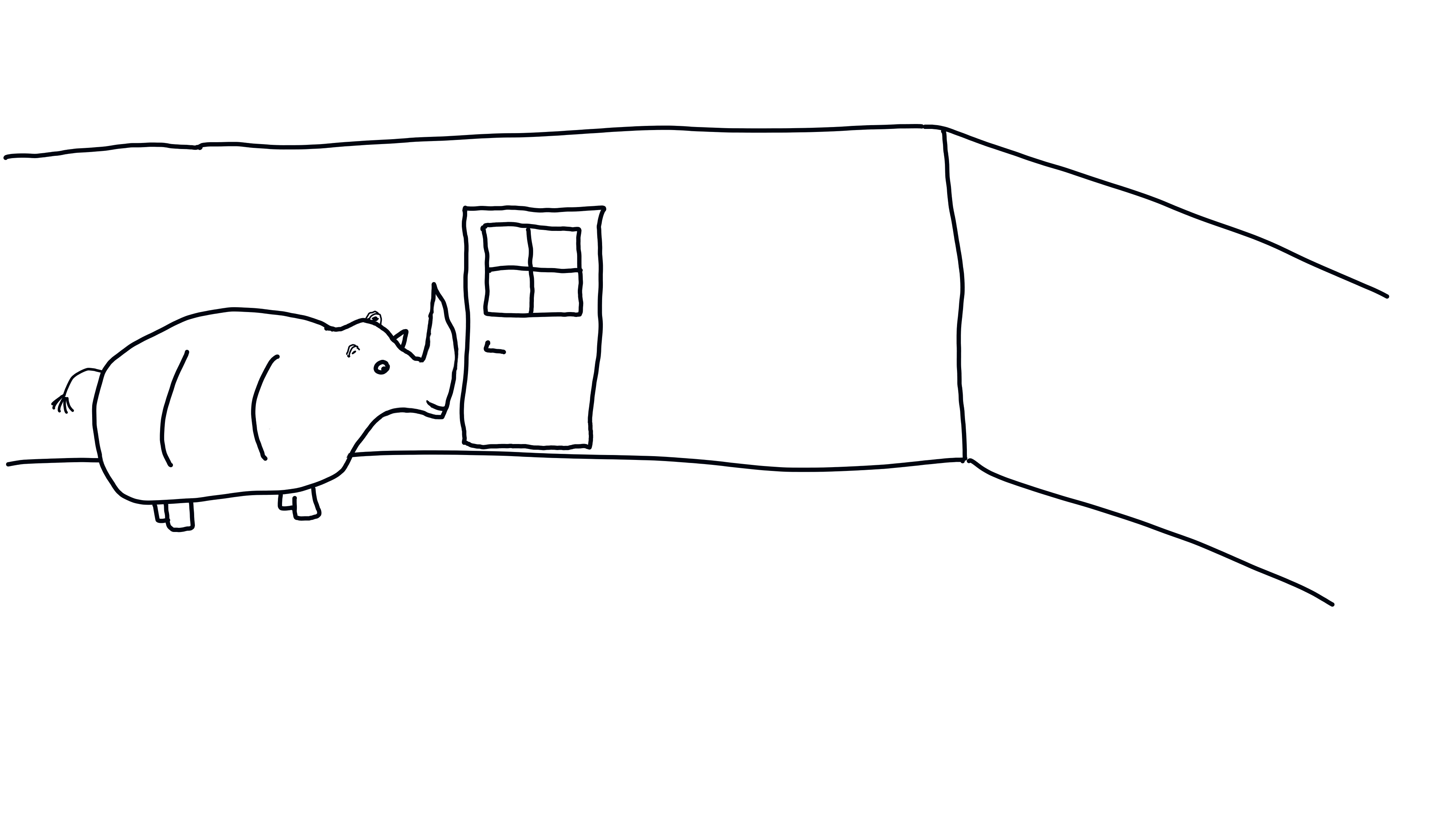 Rhino looking for room